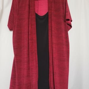 Susie in the city size 3X red and black layered women's blouse NWOT.